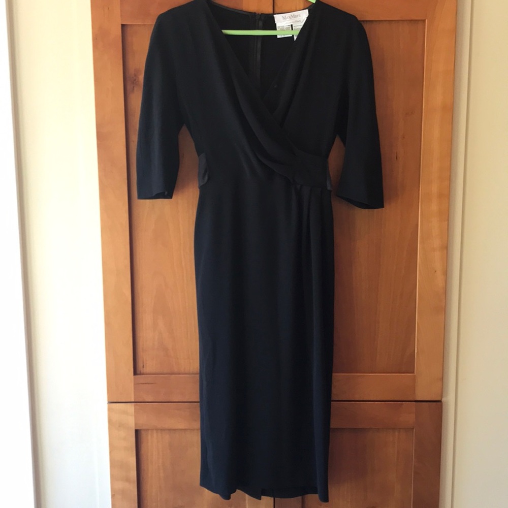 Max Mara Italian black dress silk tie - 6